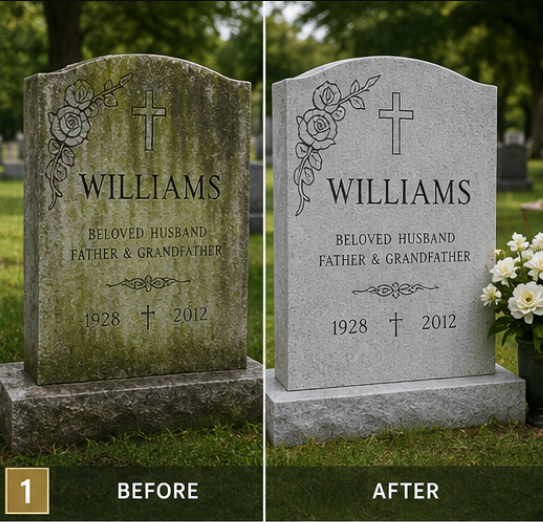 Headstone Before and After